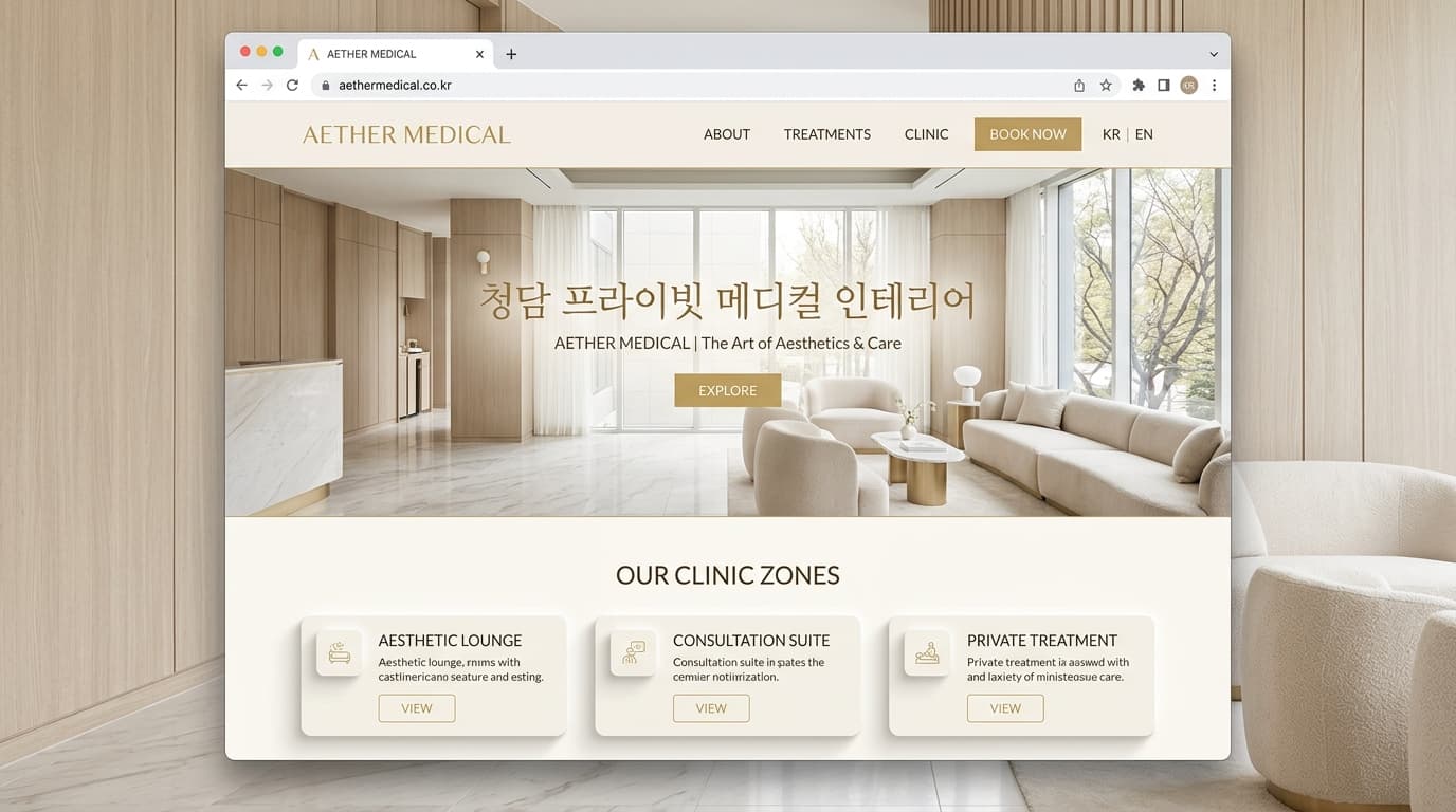 에테르 메디컬 사이트 화면