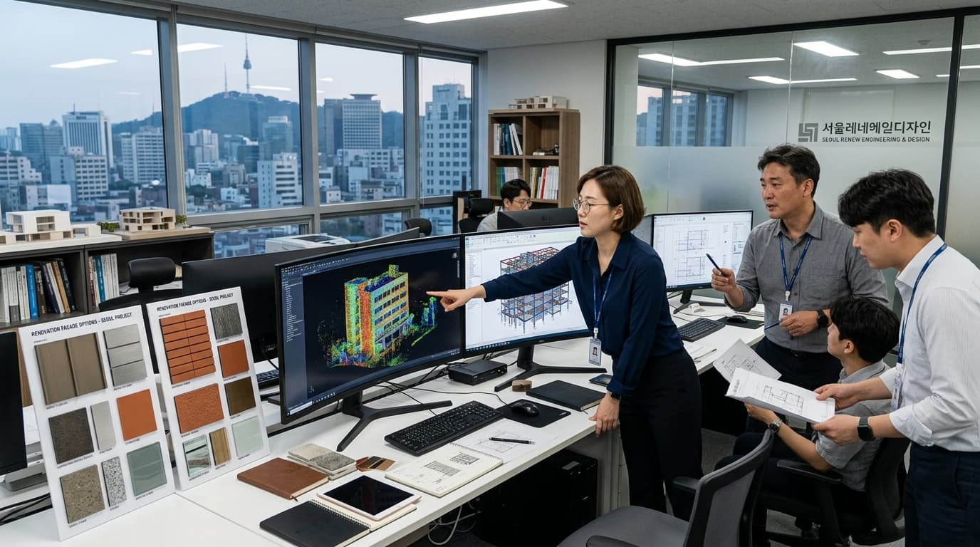 경량 강구조 수직 2개층 증축 엔지니어링